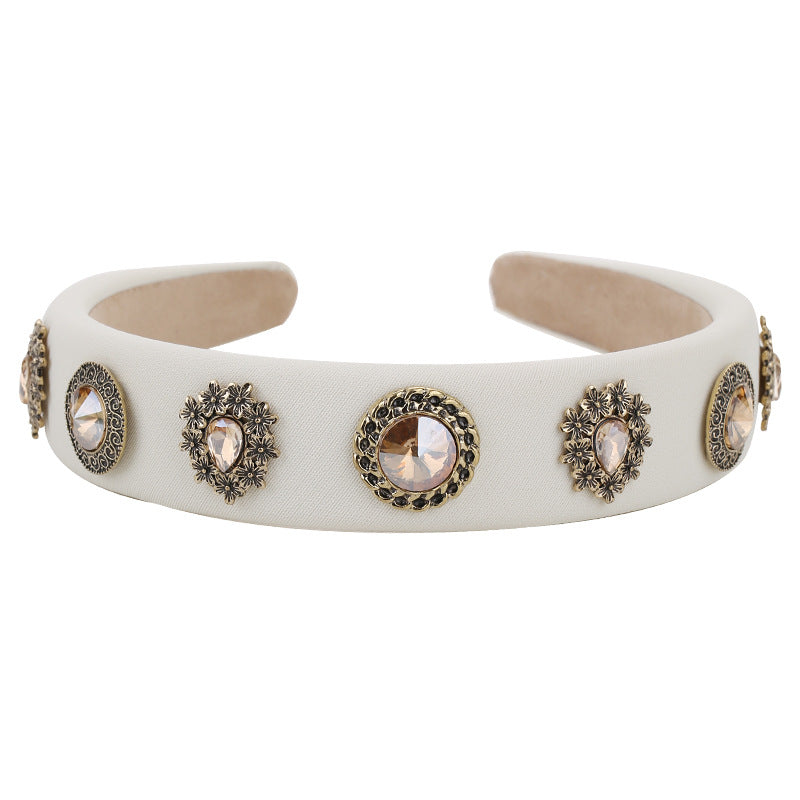 Wholesale Simple Diamond Flower Fabric Headband